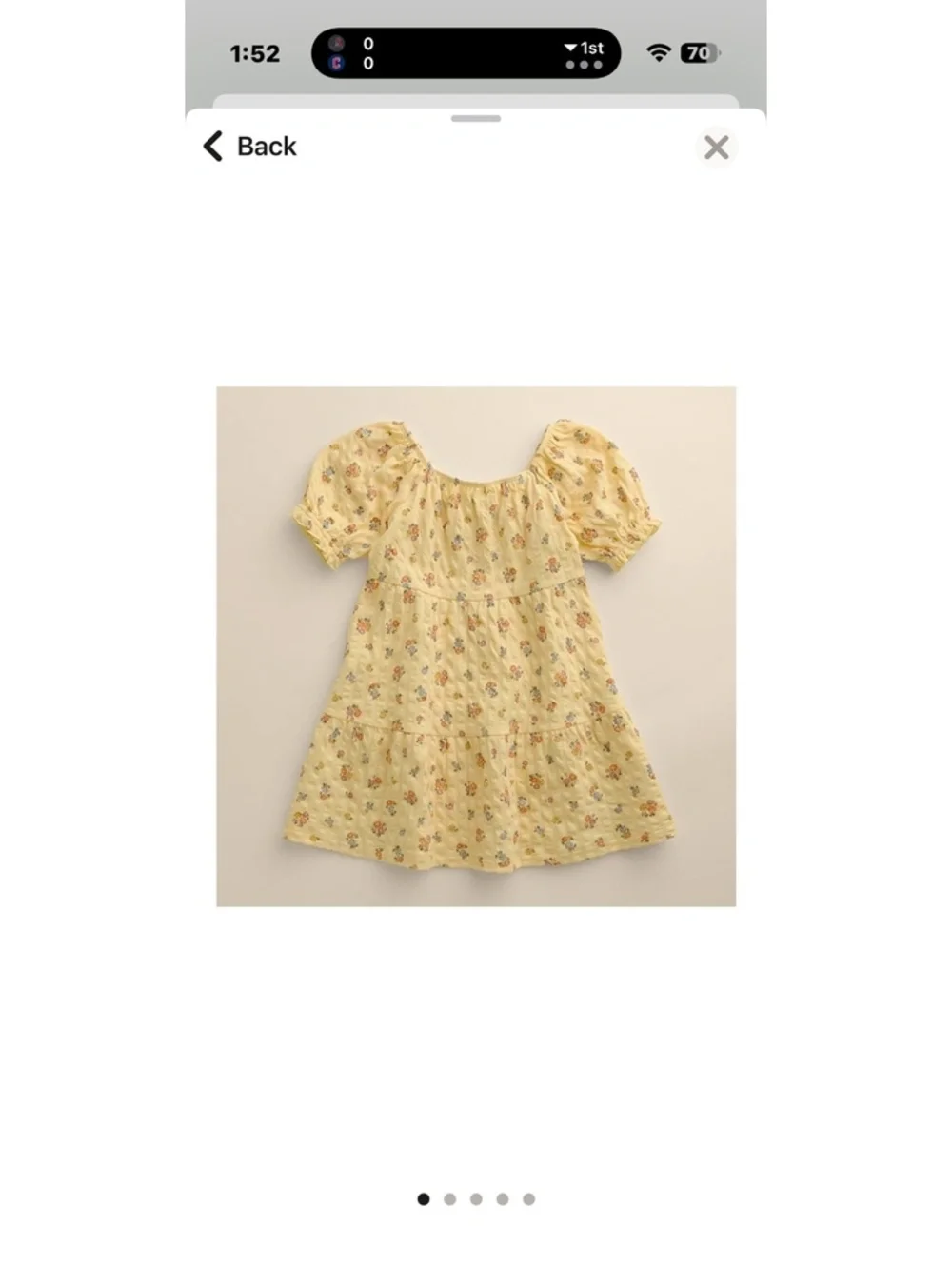 Lilie Co. Yellow Floral Puff Sleeve Dress for Girls Size 5T